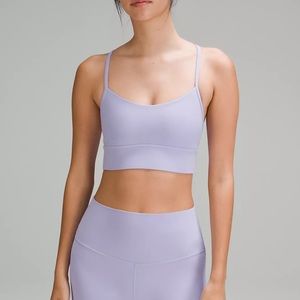Lululemon Flow Y Nulu Longline Bra (Size 4, Lilac Smoke)